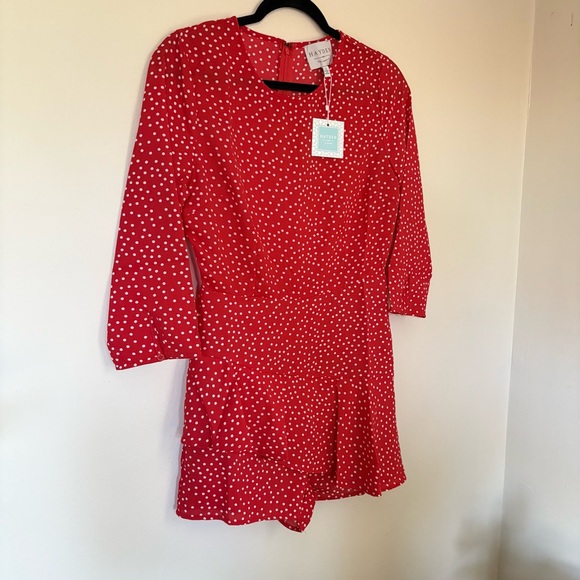 Hayden Red White Polka Dot Romper Size Small NWT - Picture 2 of 12